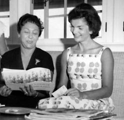 Helen Y. Davis, left, with Jacqueline Kennedy in an undated photo.